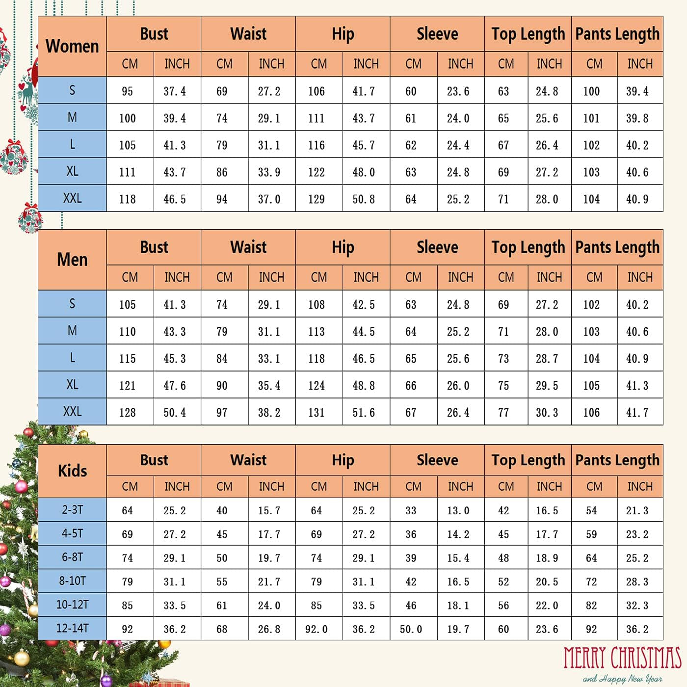 Matching Christmas Pajamas for Family, Cute Vacation Pjs Sets for Couples/Women/Men, Xmas 2 Piece Jammies Sleepwear